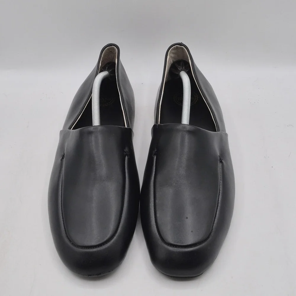 L.B. Evans 2751 Slippers Shoes Mens 14 Black Leather House Indoor Comfort‎ EUC